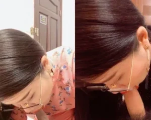 Cô giáo kính cận thích được quay clip để thể hiện kỹ năng mút cu